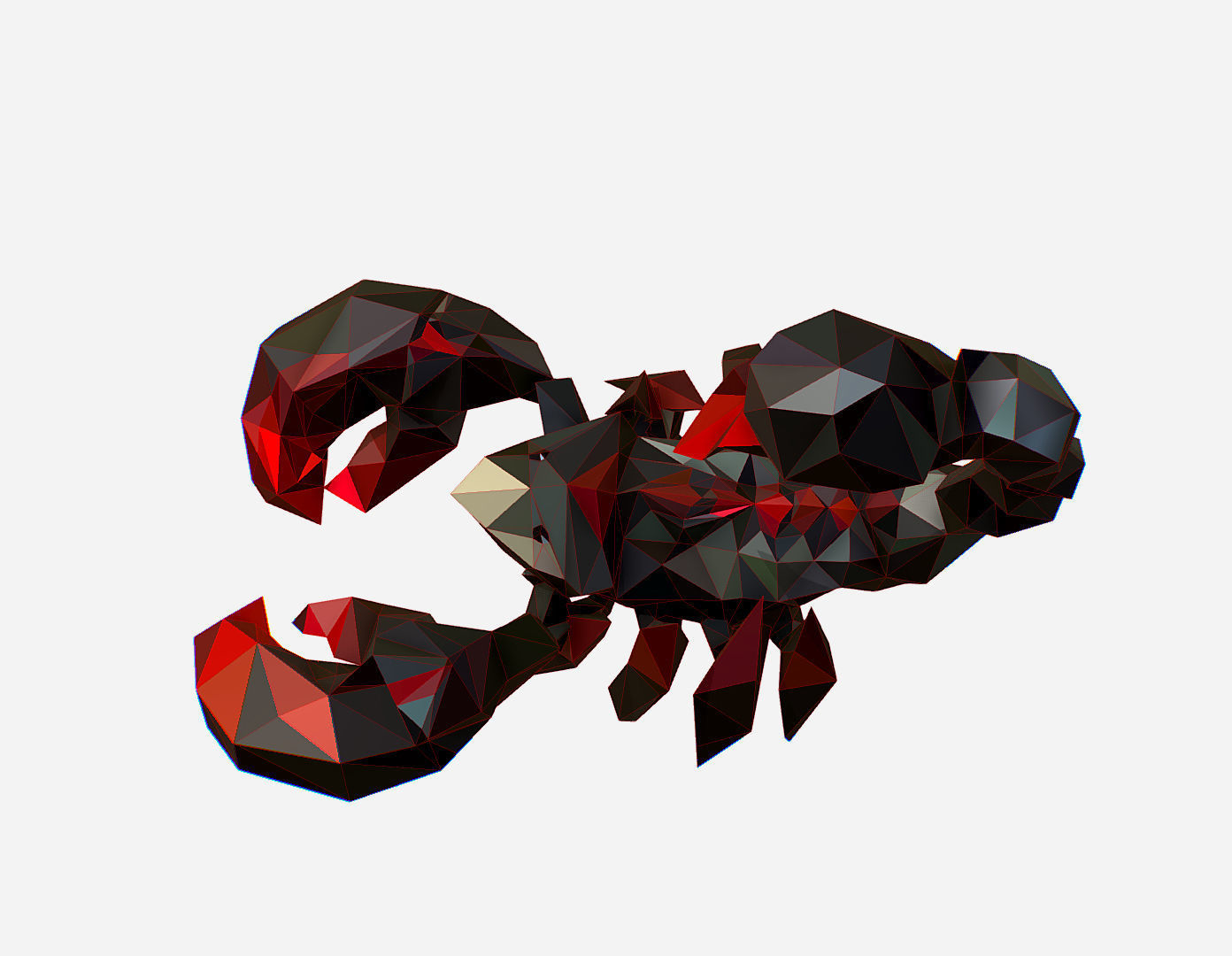 Scorpion - Black Scorpio Animated Low Poly Art  Low-poly 3D model_14