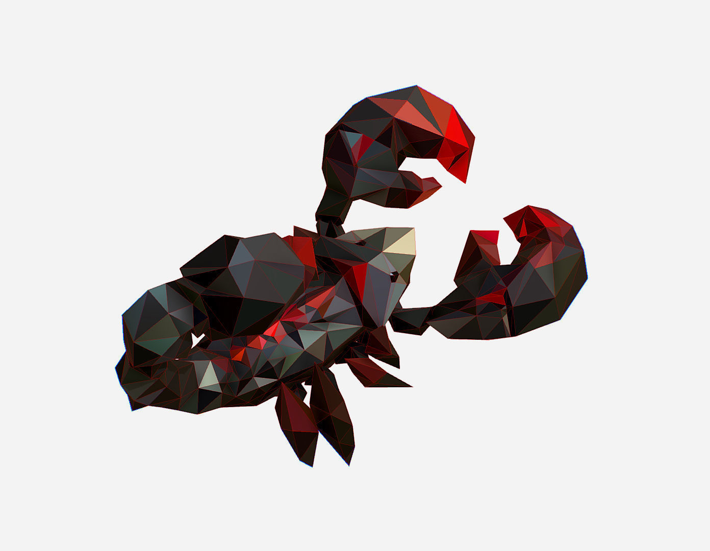 Scorpion - Black Scorpio Animated Low Poly Art  Low-poly 3D model_19