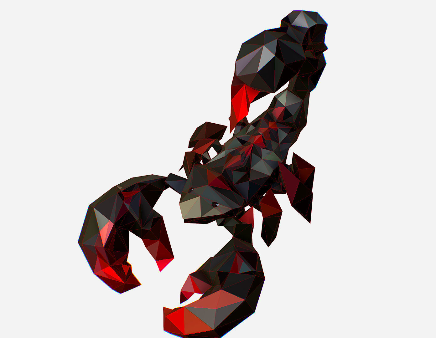 Scorpion - Black Scorpio Animated Low Poly Art  Low-poly 3D model_16