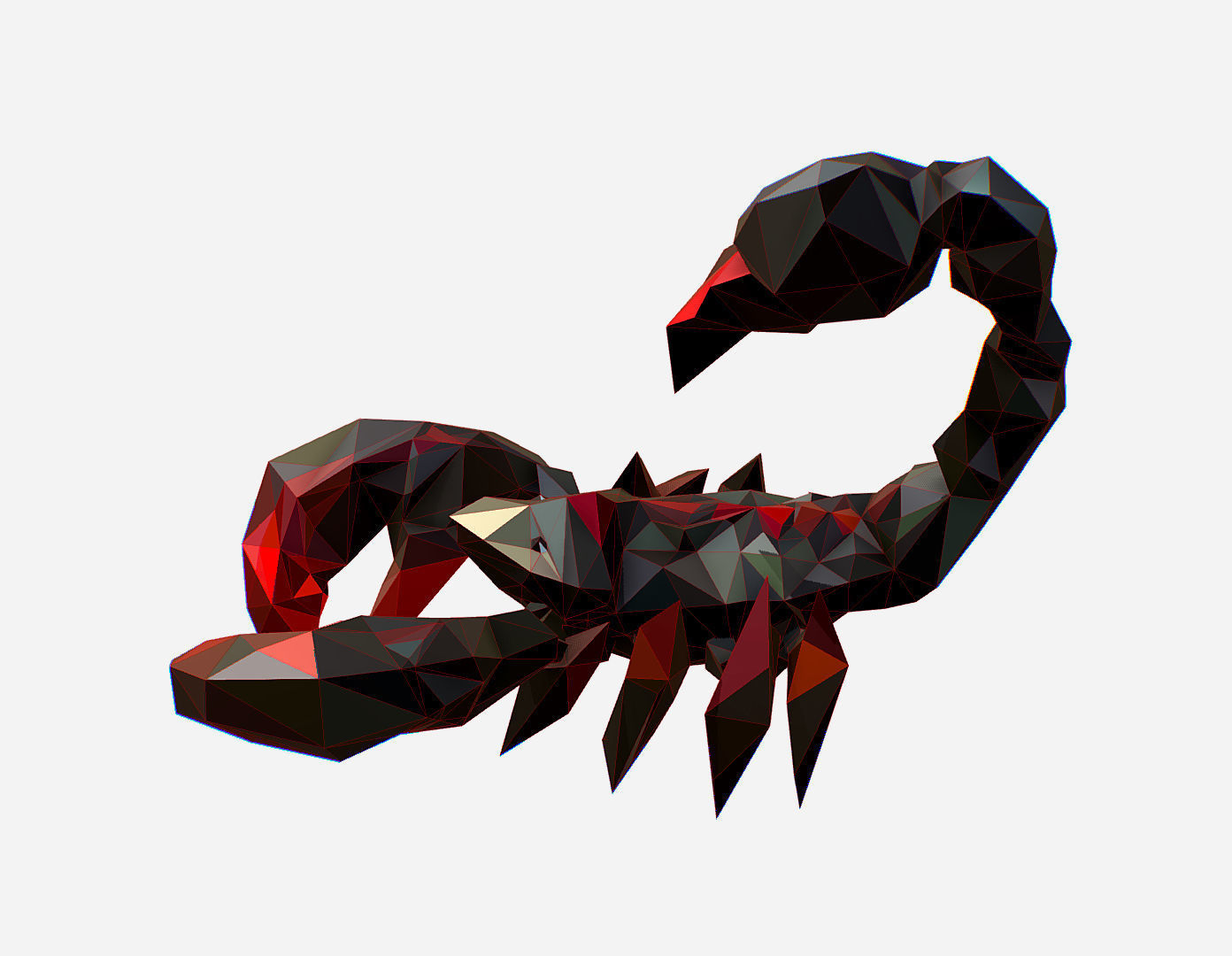 Scorpion - Black Scorpio Animated Low Poly Art  Low-poly 3D model_13