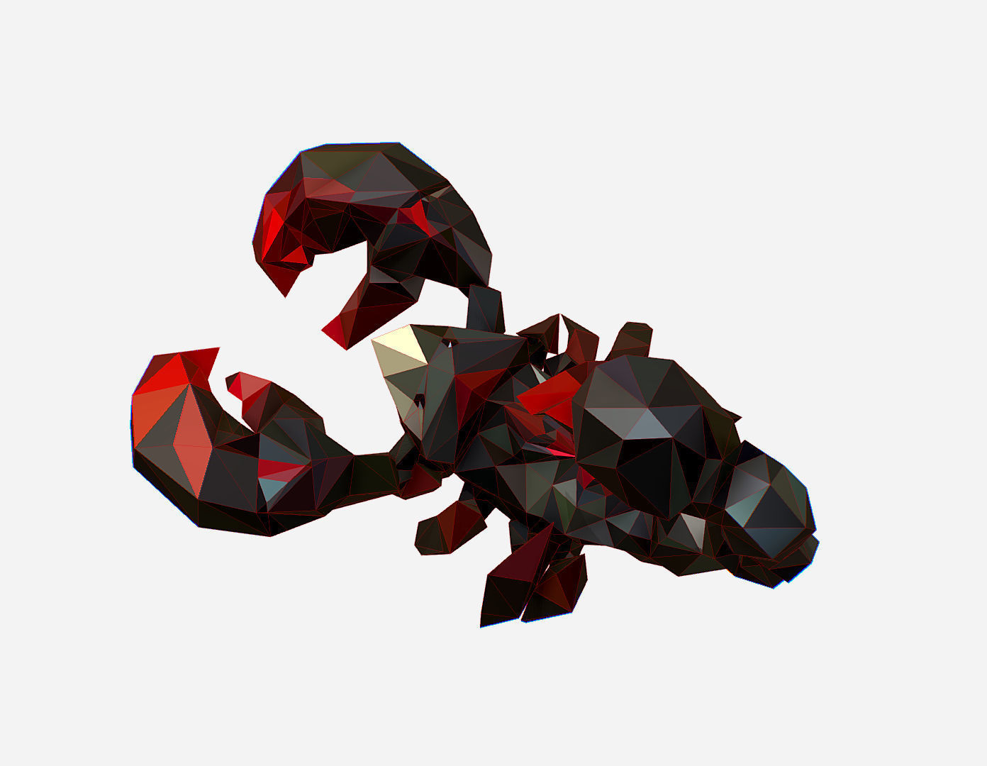 Scorpion - Black Scorpio Animated Low Poly Art  Low-poly 3D model_18