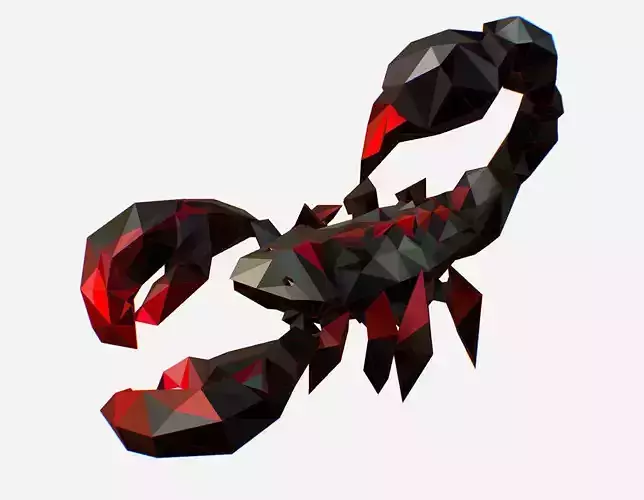 Animated Low Poly Art Black Scorpion Low-poly 3D model