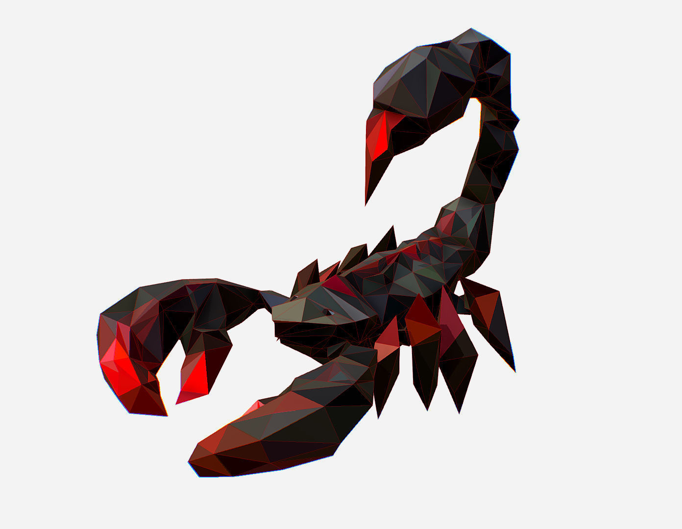 Scorpion - Black Scorpio Animated Low Poly Art  Low-poly 3D model_6