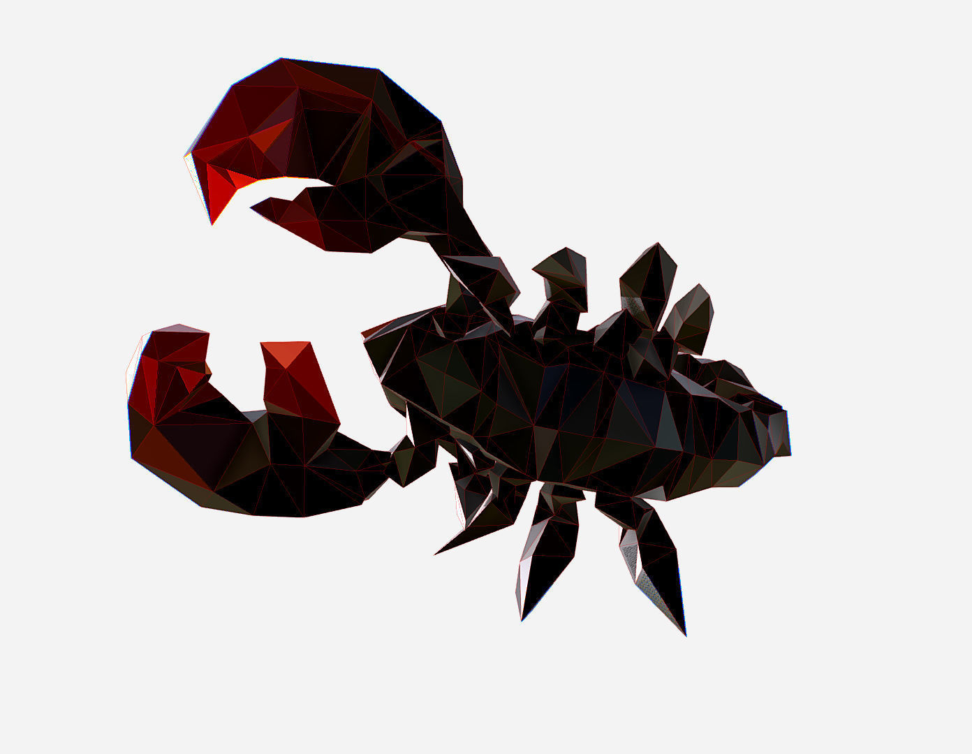 Scorpion - Black Scorpio Animated Low Poly Art  Low-poly 3D model_15