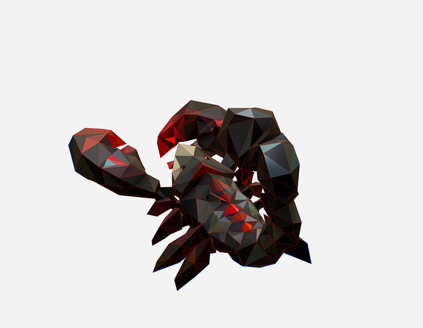 Scorpion - Black Scorpio Animated Low Poly Art  Low-poly 3D model_17
