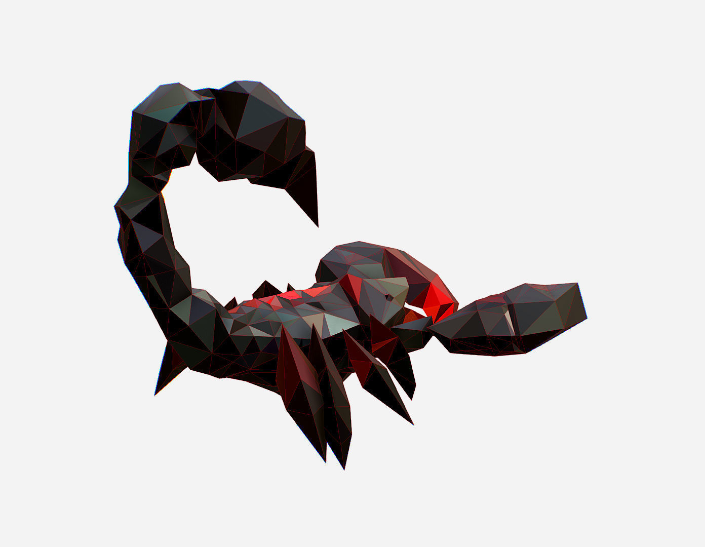 Scorpion - Black Scorpio Animated Low Poly Art  Low-poly 3D model_22