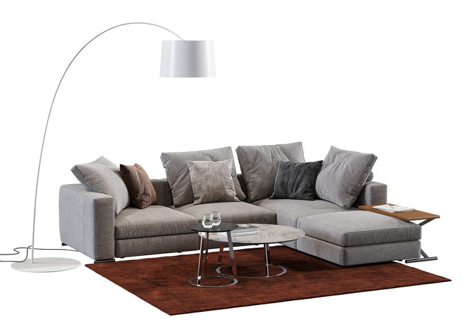 Saba Italia Ananta Class Corner Sofa 3D model
