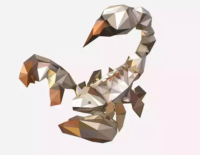 Animated Low Poly Art White Scorpion 3d model Low-poly 3D model