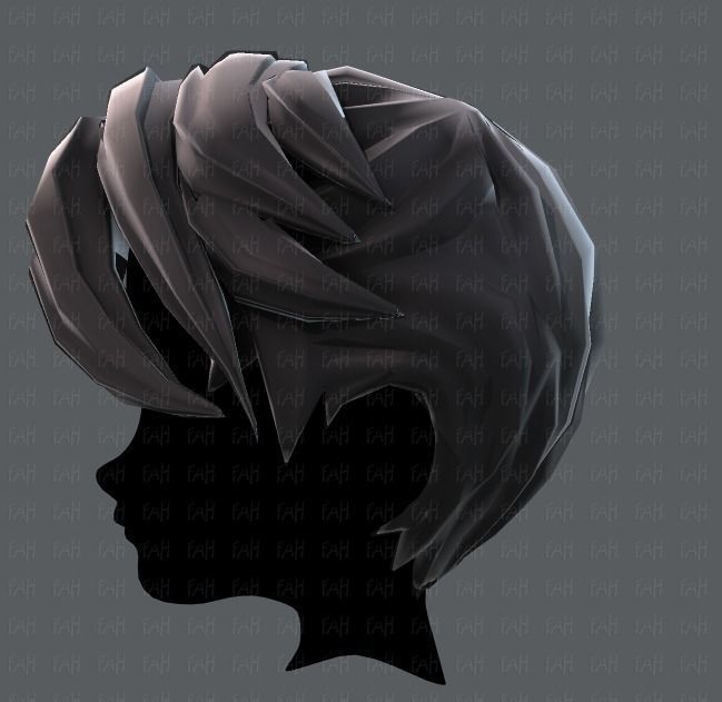 3D Hair style for boy V06 Low-poly 3D model_23