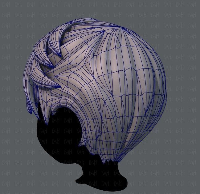 3D Hair style for boy V06 Low-poly 3D model_14