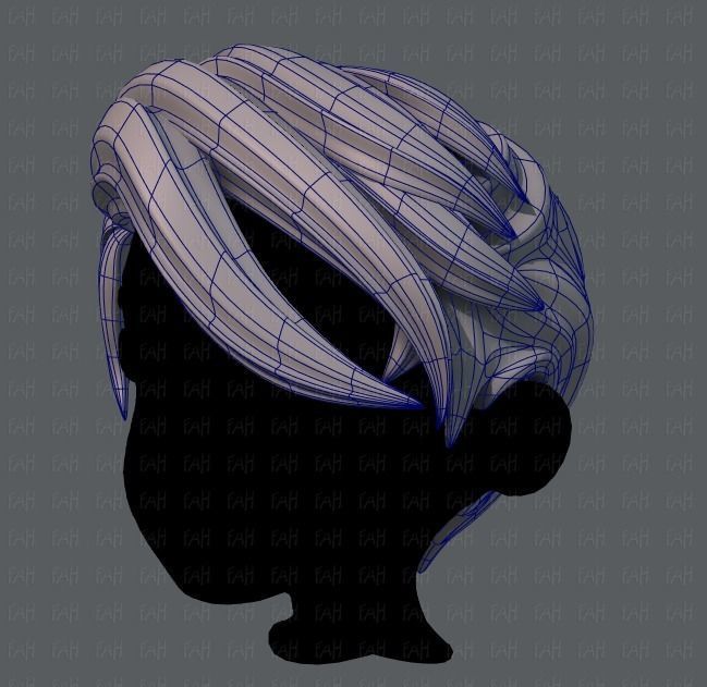 3D Hair style for boy V06 Low-poly 3D model_16