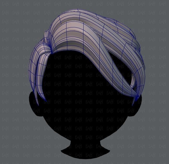 3D Hair style for boy V06 Low-poly 3D model_9