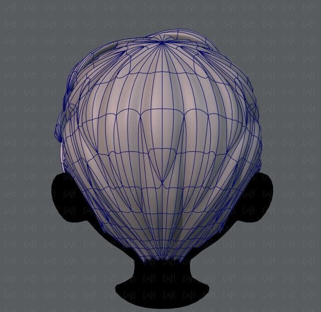 3D Hair style for boy V06 Low-poly 3D model_13