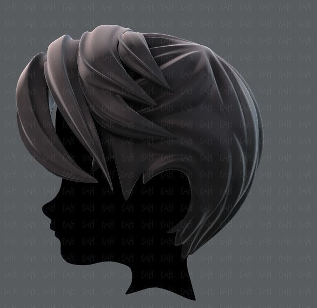 3D Hair style for boy V06 Low-poly 3D model_7