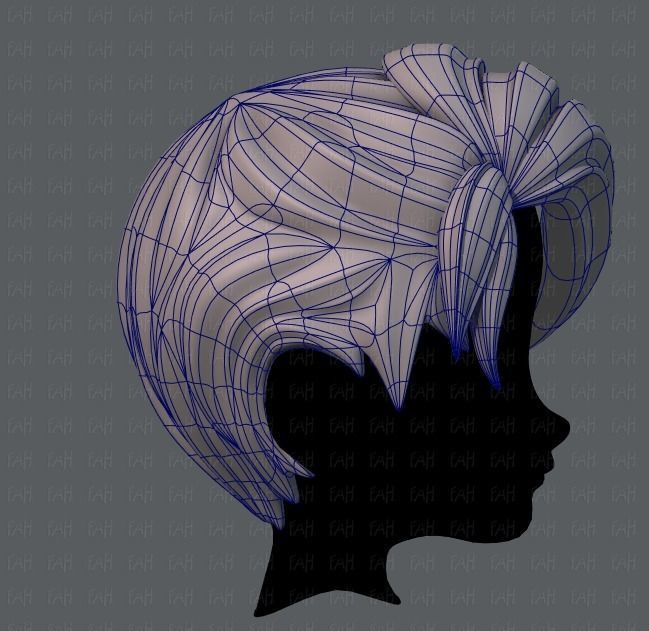 3D Hair style for boy V06 Low-poly 3D model_11