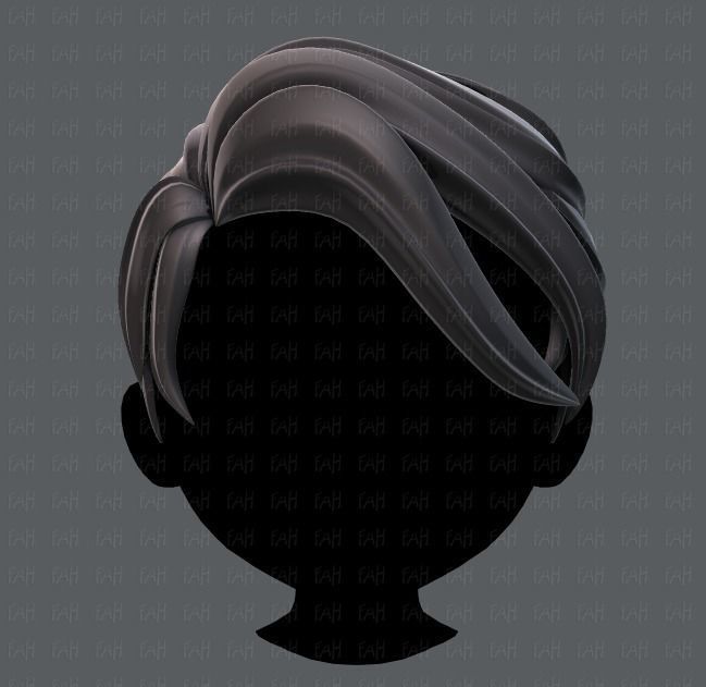 3D Hair style for boy V06 Low-poly 3D model_1