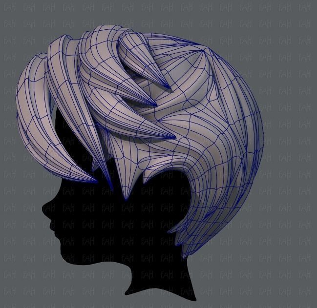 3D Hair style for boy V06 Low-poly 3D model_15