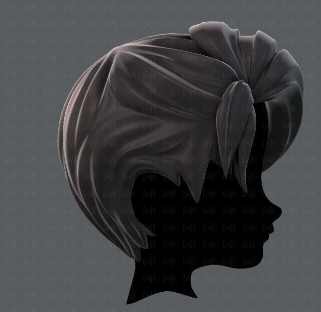 3D Hair style for boy V06 Low-poly 3D model_3