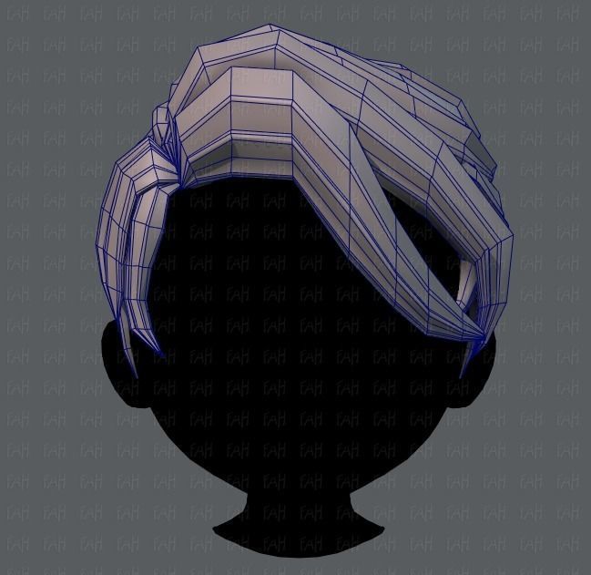 3D Hair style for boy V06 Low-poly 3D model_25