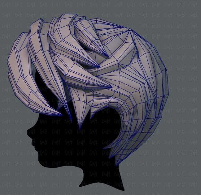 3D Hair style for boy V06 Low-poly 3D model_31