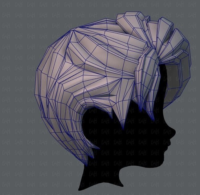 3D Hair style for boy V06 Low-poly 3D model_27
