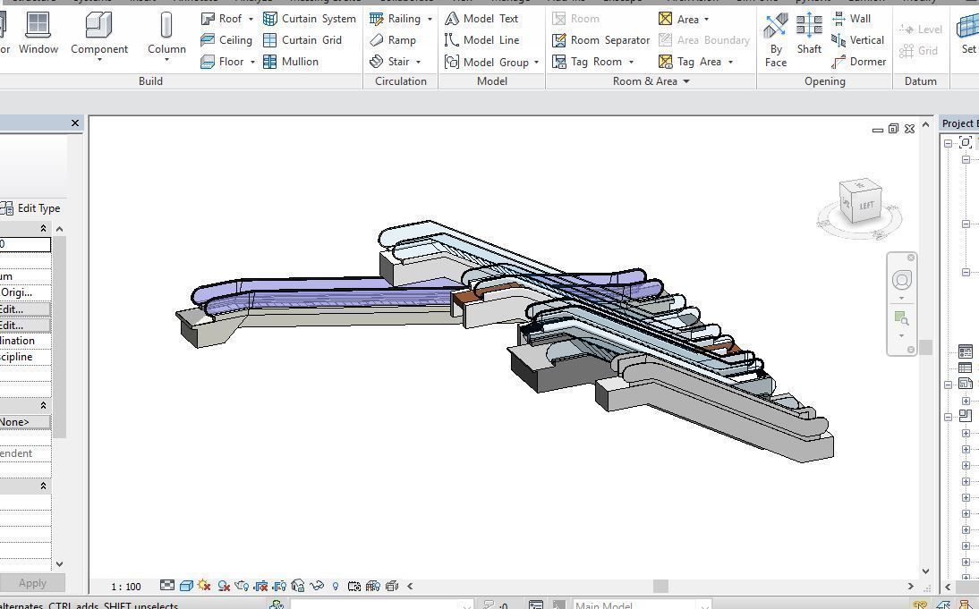6 Escalator models Revit 2015 3D model_1