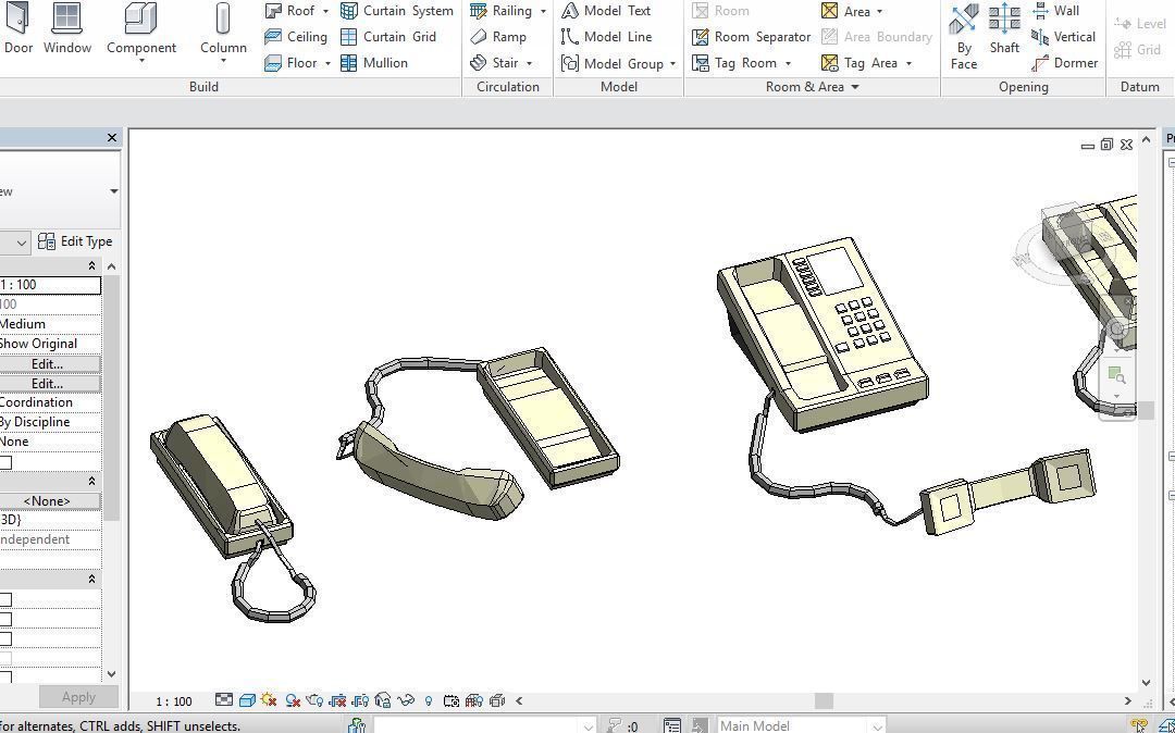 7 Telephone models Revit 2015 3D model_3