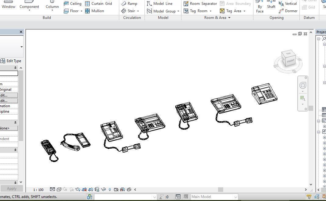 7 Telephone models Revit 2015 3D model_1