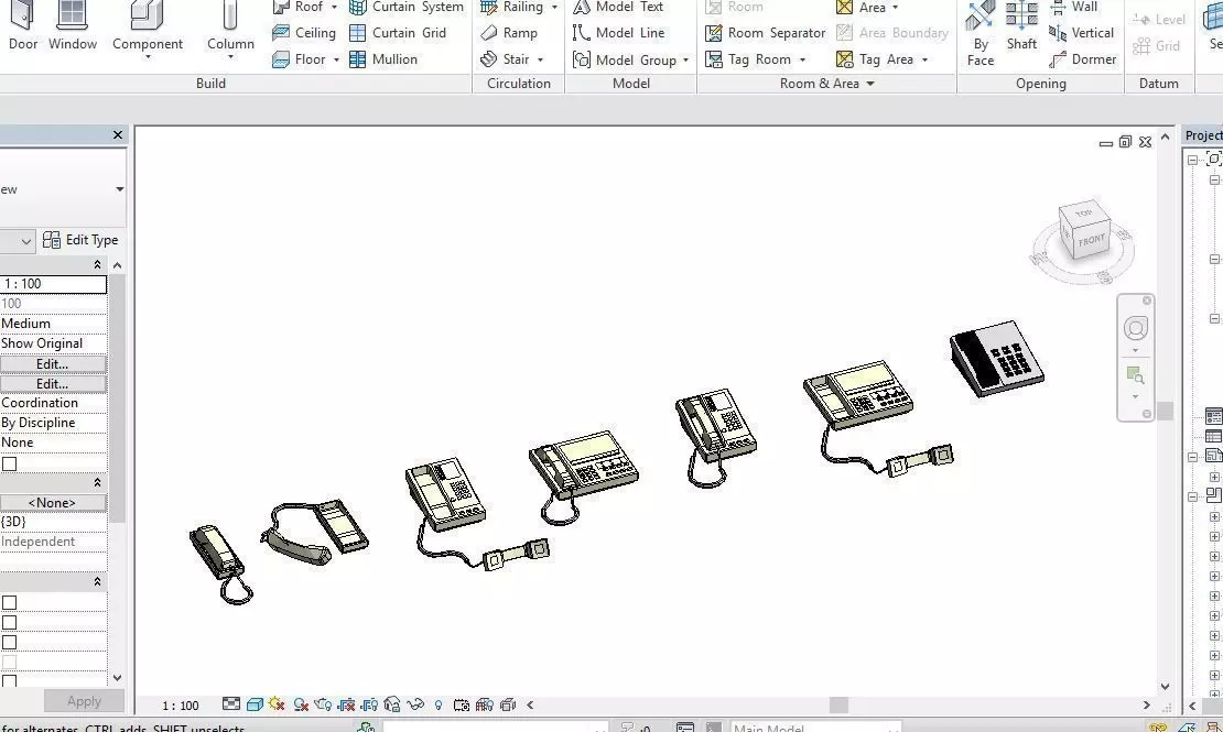 7 Telephone models Revit 2015 3D model_0