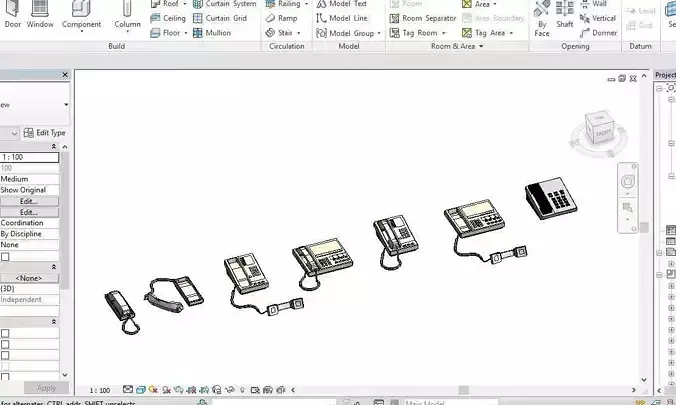 7 Telephone models Revit 2015