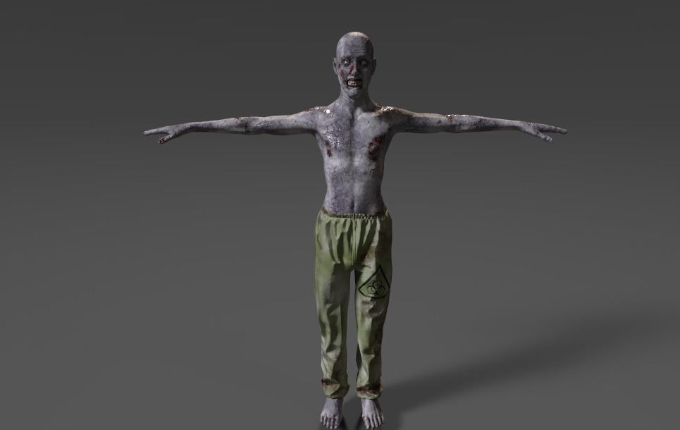 Zombie Biohazard Low-poly 3D model_2