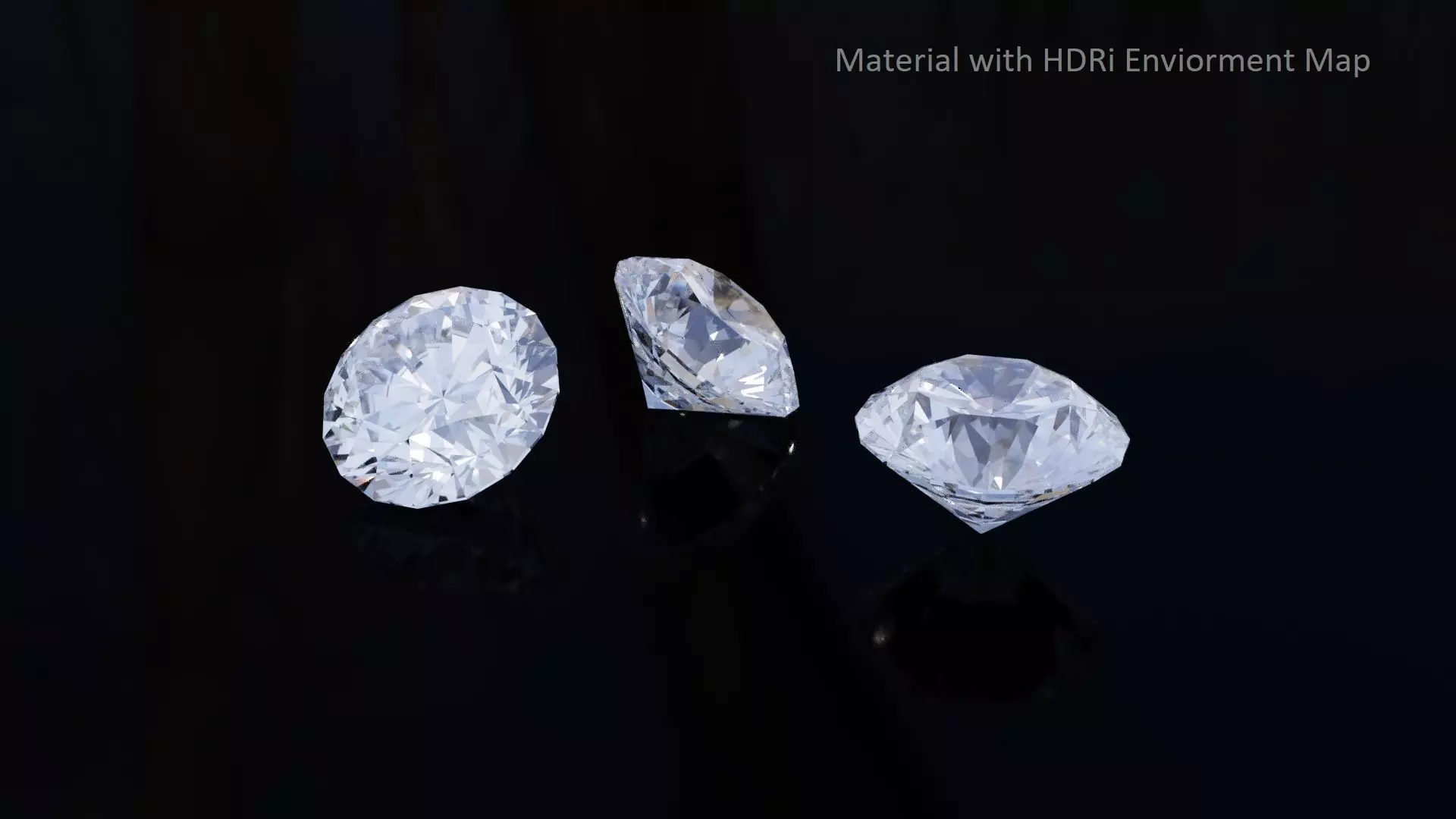 Diamond with PBR material on accurate geometry model 3D model_0