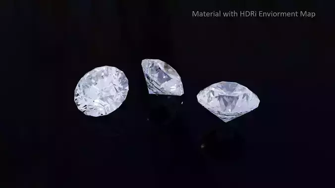 Diamond with PBR material on accurate geometry model 3D model