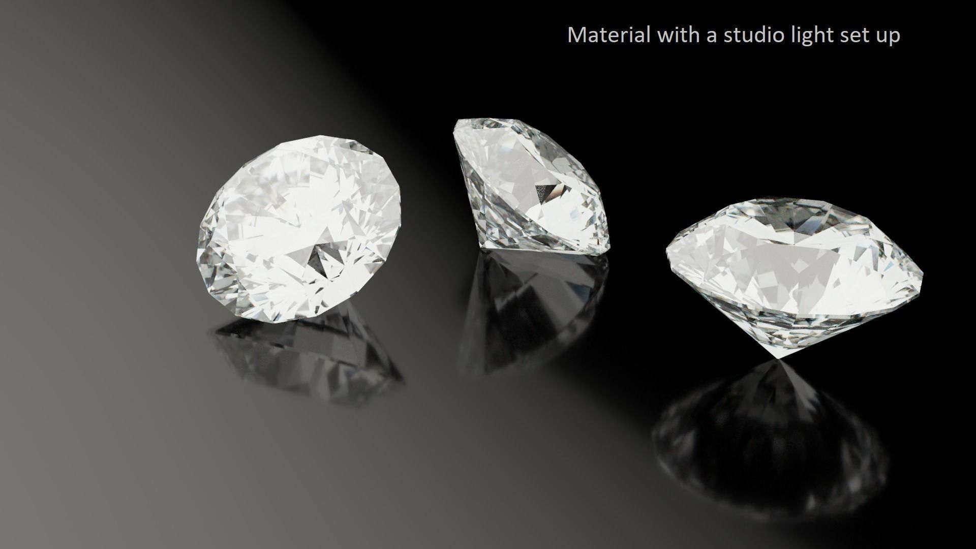 Diamond with PBR material on accurate geometry model 3D model_1