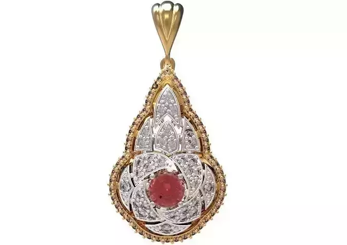 Gold pendant with diamonds 22