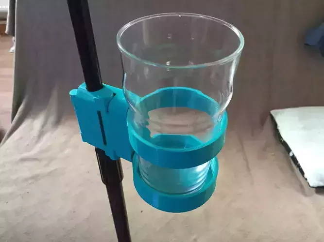 Snap-Clip Microphone Stand Drinks Mount 3D print model