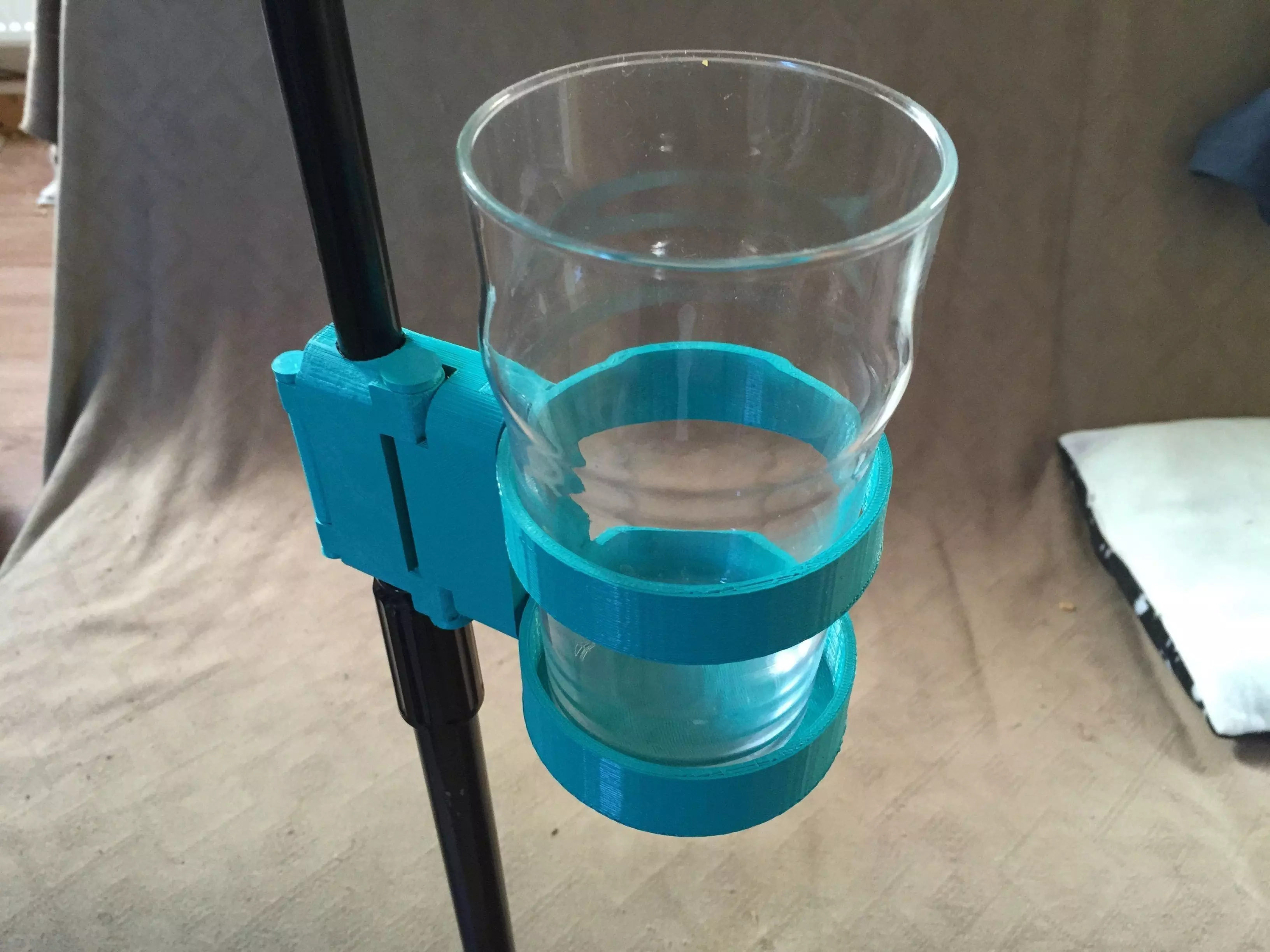 Snap-Clip Microphone Stand Drinks Mount 3D print model_0