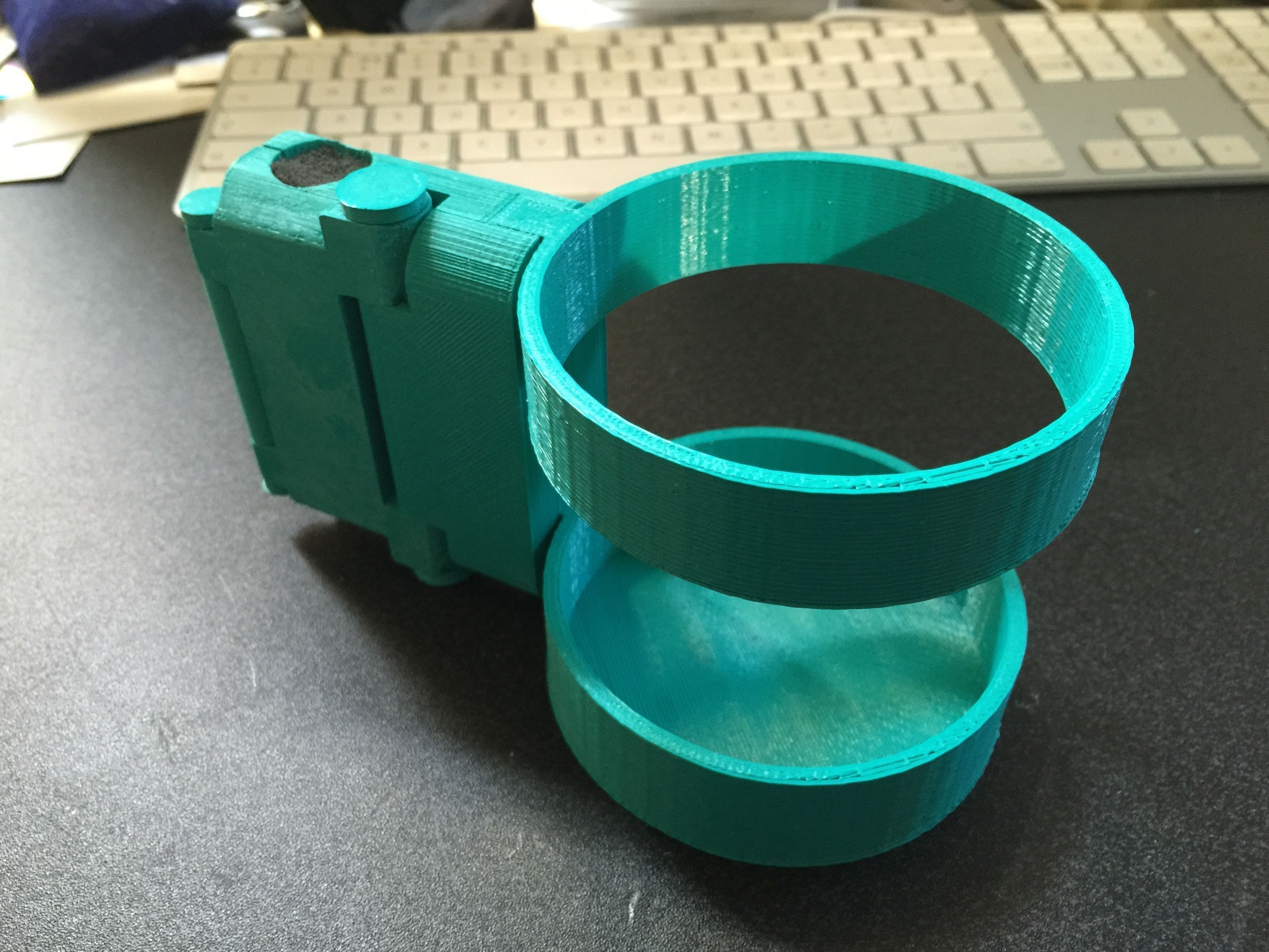 Snap-Clip Microphone Stand Drinks Mount 3D print model_1