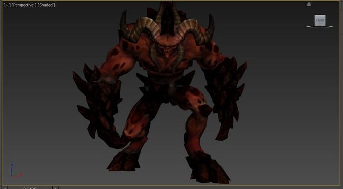 saiten demon with horns Low-poly 3D model