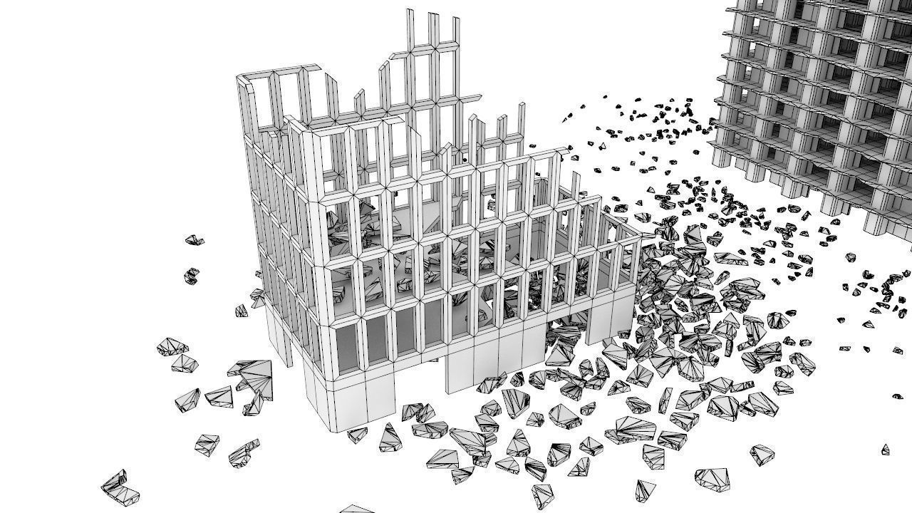 Destroyed town 3D model_12