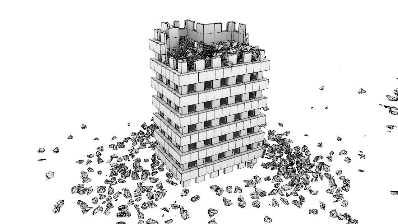 Destroyed town 3D model_11