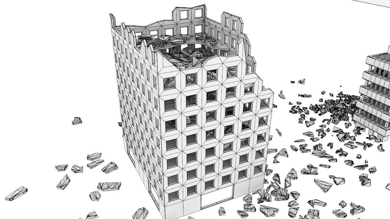 Destroyed town 3D model_13