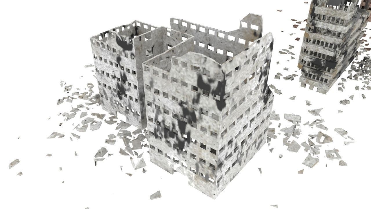 Destroyed town 3D model_6