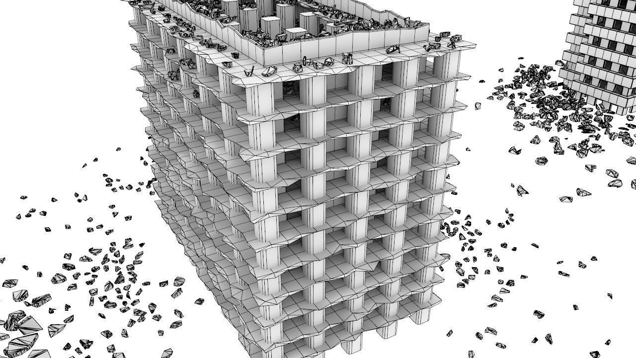 Destroyed town 3D model_10