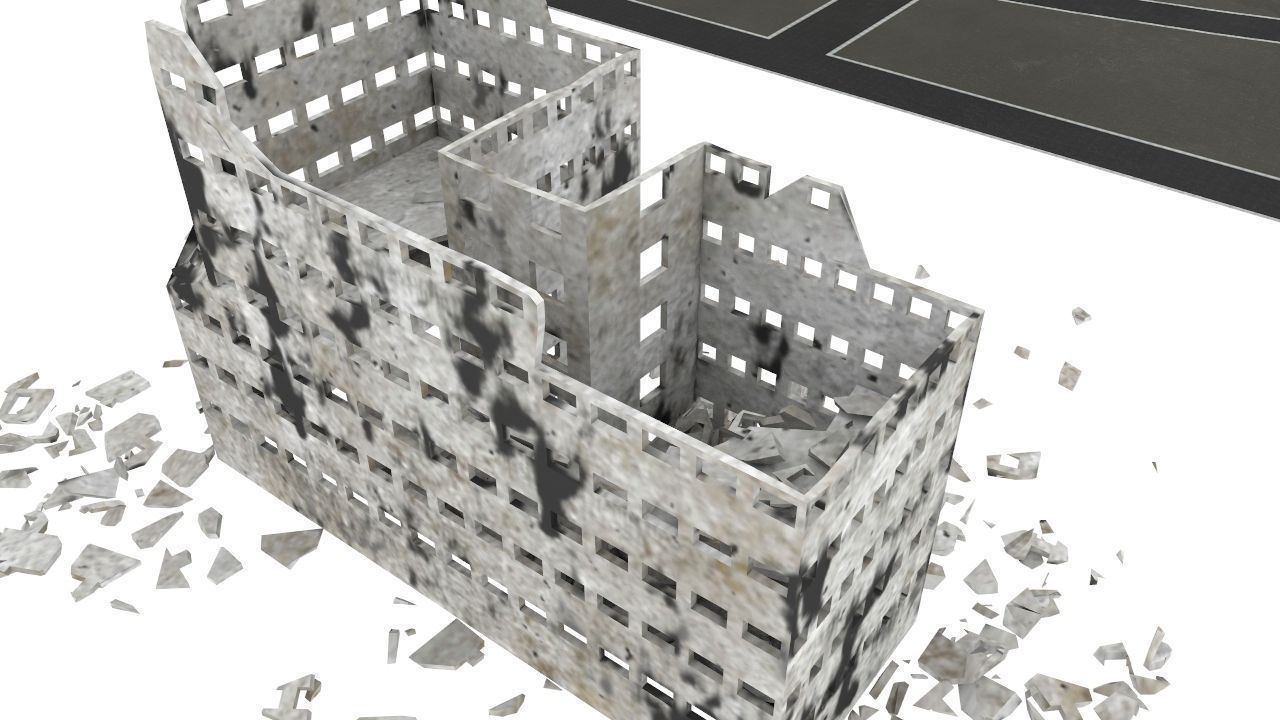 Destroyed town 3D model_7