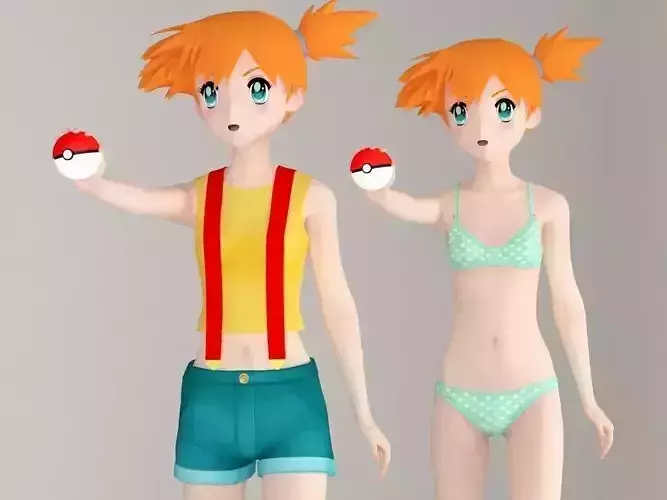 Misty anime girl pose 01