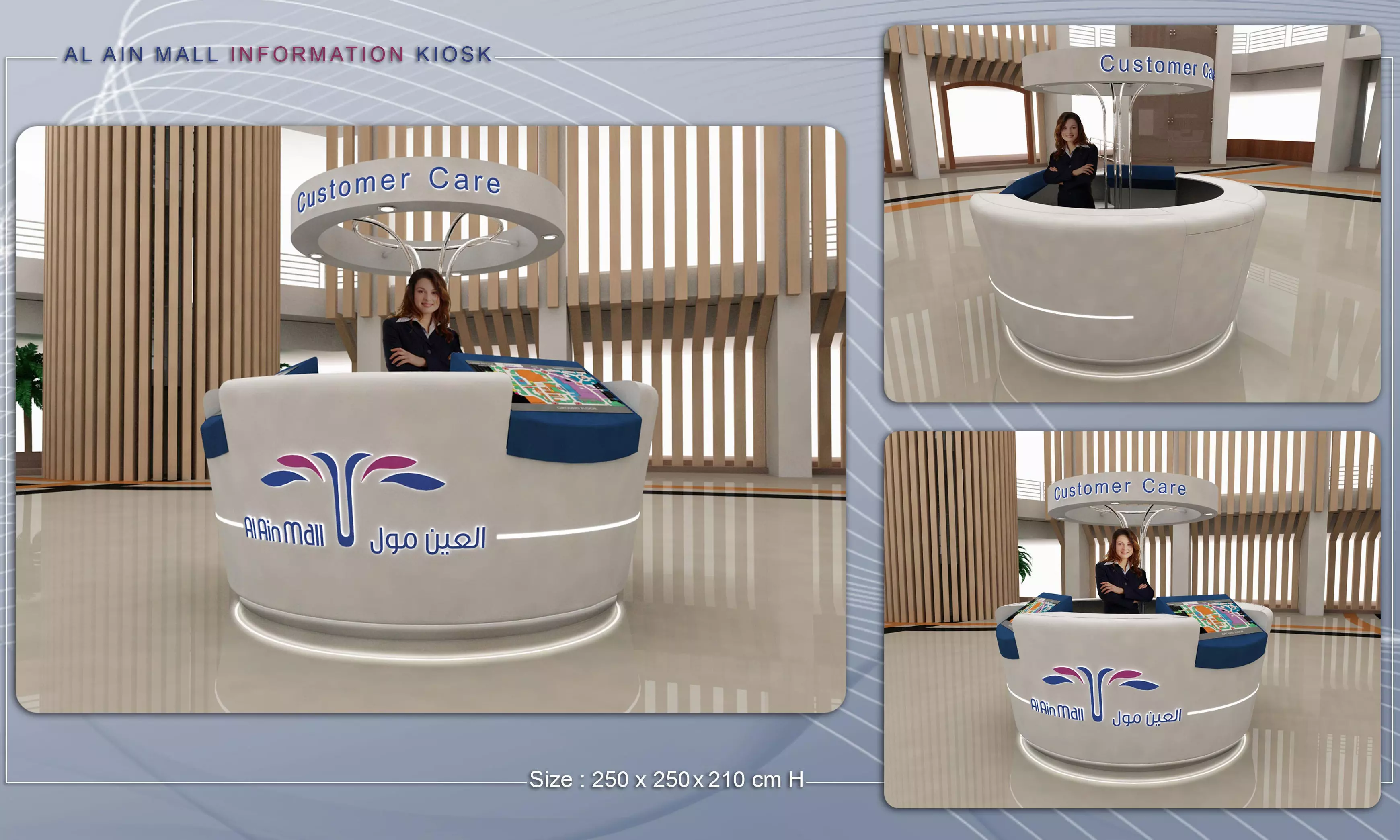 mall information counter 3D model
