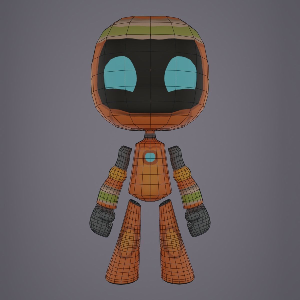 Cute Robots Robin Low-poly 3D model_1