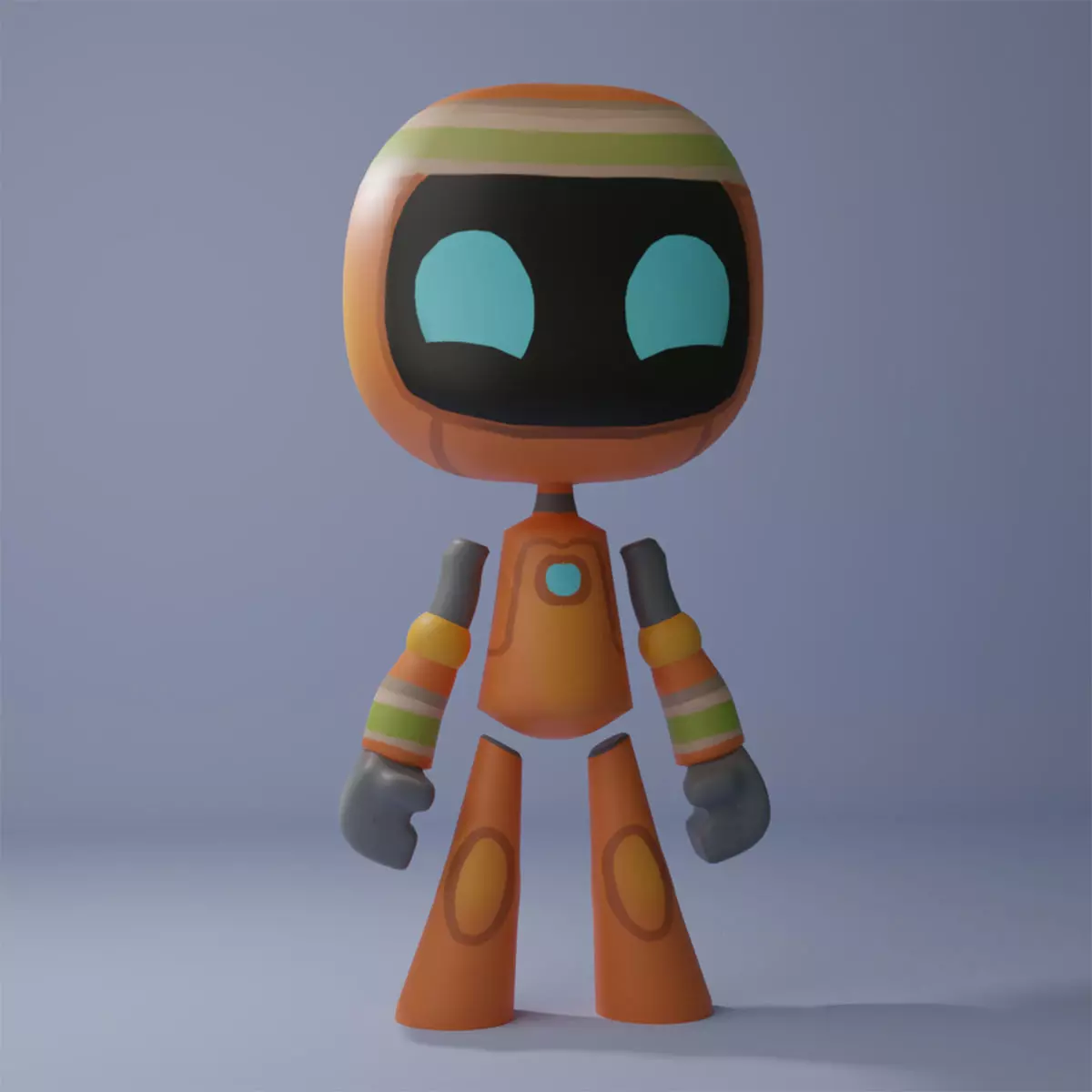 Cute Robots Robin Low-poly 3D model_0