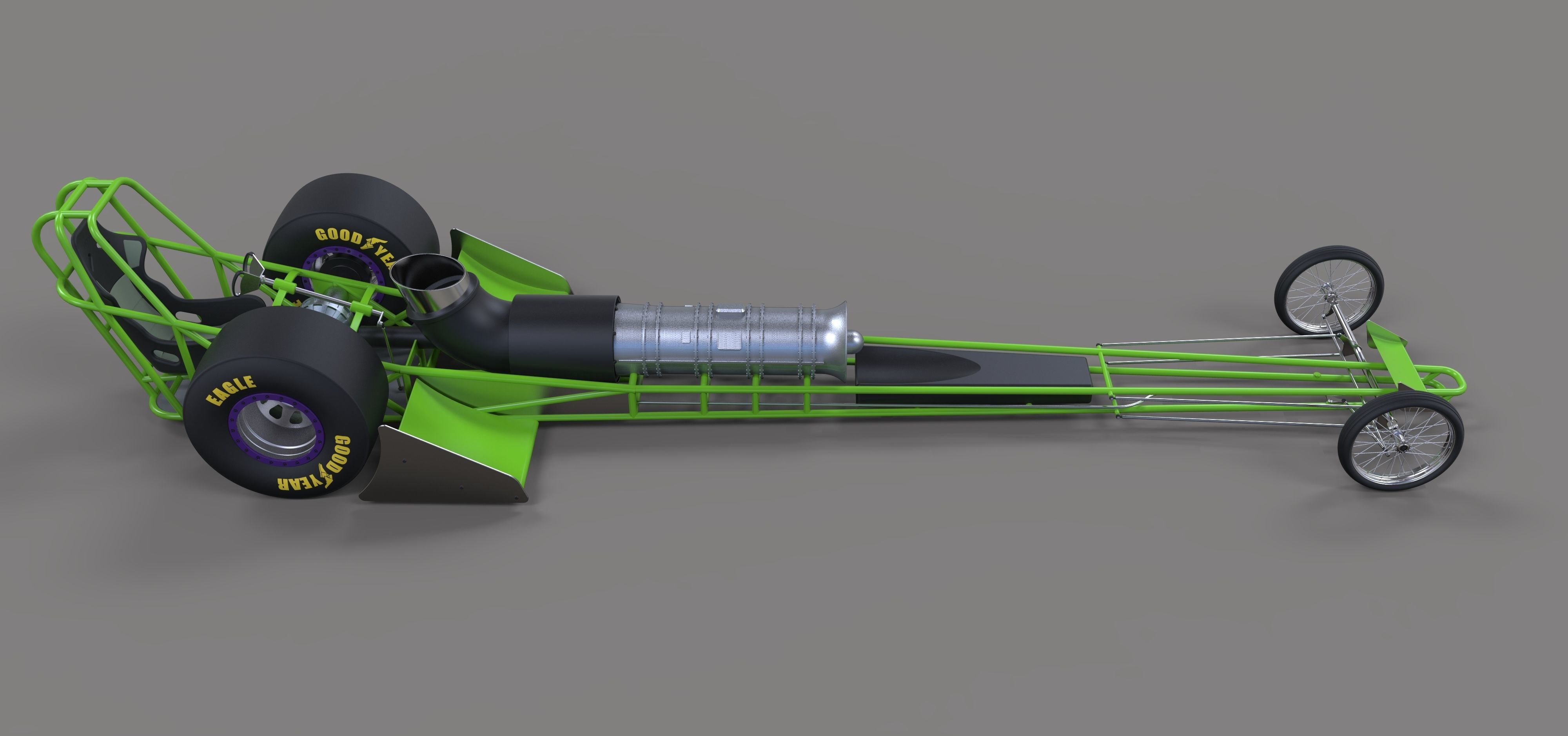 Front engine jet dragster 3D model_6